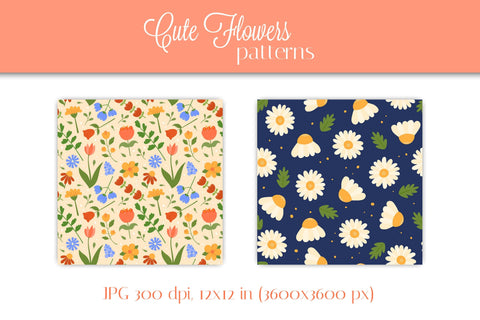 Cute Flowers Digital Paper | Floral Patterns Collection for Scrapbooking, Craft, Designs | Blossom Background | Bloom JPG | Digital Download Digital Pattern AnnaViolet_store 