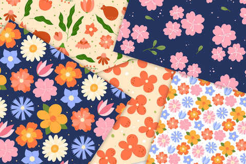 Cute Flowers Digital Paper | Floral Patterns Collection for Scrapbooking, Craft, Designs | Blossom Background | Bloom JPG | Digital Download Digital Pattern AnnaViolet_store 
