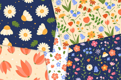 Cute Flowers Digital Paper | Floral Patterns Collection for Scrapbooking, Craft, Designs | Blossom Background | Bloom JPG | Digital Download Digital Pattern AnnaViolet_store 