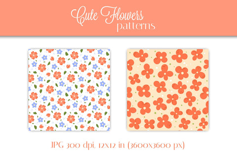 Cute Flowers Digital Paper | Floral Patterns Collection for Scrapbooking, Craft, Designs | Blossom Background | Bloom JPG | Digital Download Digital Pattern AnnaViolet_store 