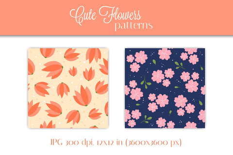 Cute Flowers Digital Paper | Floral Patterns Collection for Scrapbooking, Craft, Designs | Blossom Background | Bloom JPG | Digital Download Digital Pattern AnnaViolet_store 