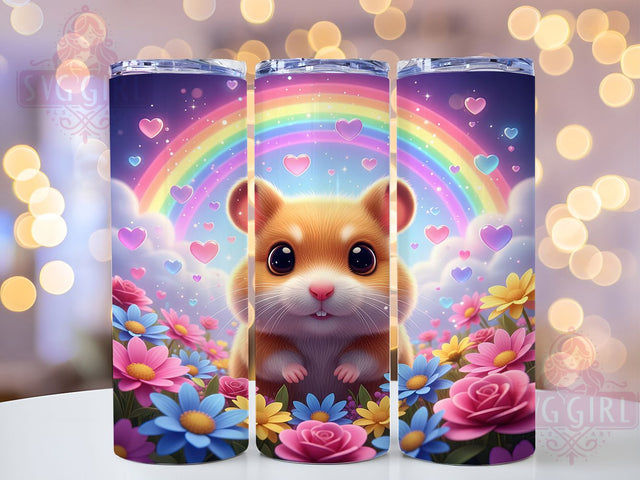 Cute Fluffy Baby Hamster Tumbler, Cute Hamster Design, Adorable Pet Art, Lovely Hamster Graphic, Sweet Animal Pattern, 20oz Tumbler, Sublimation Design Sublimation SvggirlplusArt 