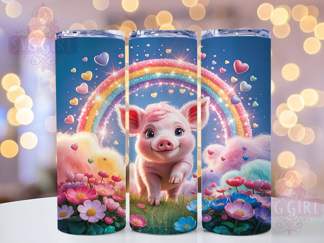 Cute Fluffy Baby Pig Tumbler, Cute Piglet Design, Adorable Farm Animal Art, Lovely Pig Graphic, Sweet Piglet Pattern, 20oz Tumbler, Sublimation Design Sublimation SvggirlplusArt 
