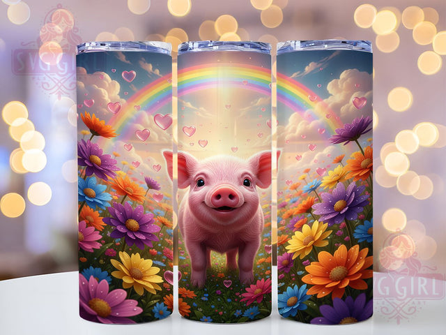Cute Fluffy Baby Pig Tumbler, Cute Piglet Design, Adorable Farm Animal Art, Lovely Pig Graphic, Sweet Piglet Pattern, 20oz Tumbler, Sublimation Design Sublimation SvggirlplusArt 