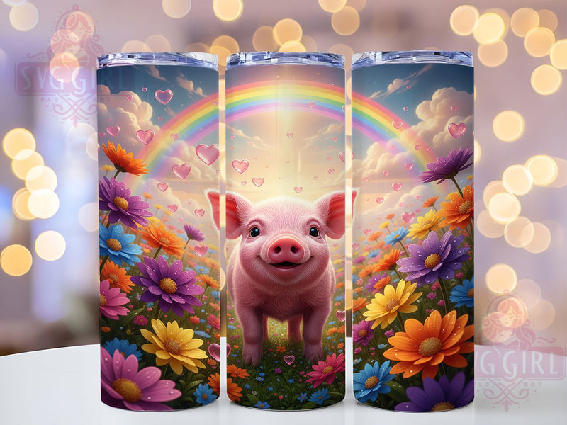 Cute Fluffy Baby Pig Tumbler, Cute Piglet Design, Adorable Farm Animal Art, Lovely Pig Graphic, Sweet Piglet Pattern, 20oz Tumbler, Sublimation Design Sublimation SvggirlplusArt 
