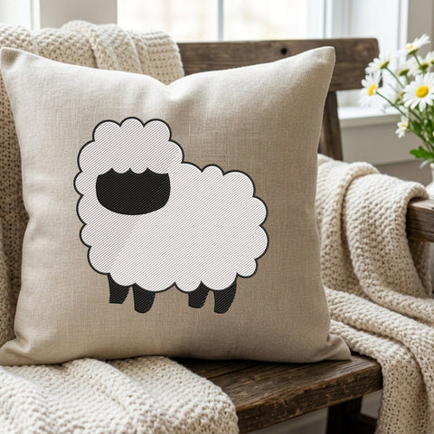 Cute Fluffy Sheep Embroidery Design – Minimalist White Lamb Farm Animal Machine Embroidery File Embroidery/Applique DESIGNS PatternFeed8 