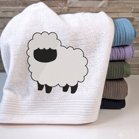 Cute Fluffy Sheep Embroidery Design – Minimalist White Lamb Farm Animal Machine Embroidery File Embroidery/Applique DESIGNS PatternFeed8 