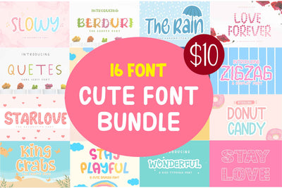 Cute Font Bundle Font LetterdayStudio 