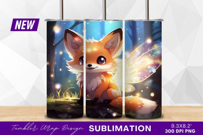 Cute fox fairy sitting in forest Sublimation Regulrcrative 
