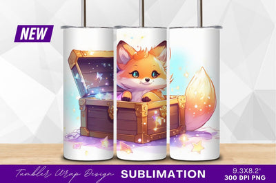 Cute fox in a treasure chest Sublimation Regulrcrative 
