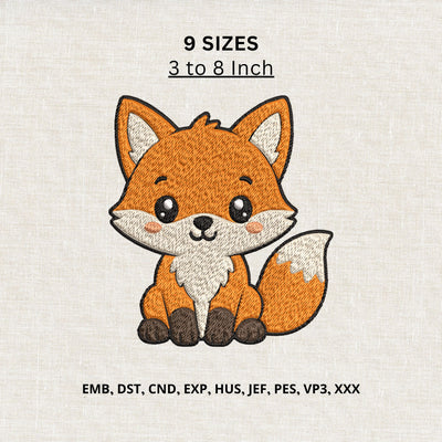Cute Fox Machine Embroidery Design – Baby Fox Embroidery File, Woodland Animal Design, Kids Nursery Embroidery Embroidery/Applique DESIGNS PatternFeed8 