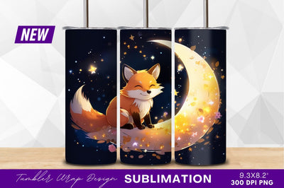 Cute fox resting on the moon Sublimation Regulrcrative 