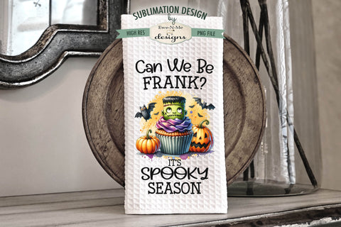 Cute Frankenstein Cupcakes Halloween Dish Towel Sublimation Sublimation Ewe-N-Me Designs 