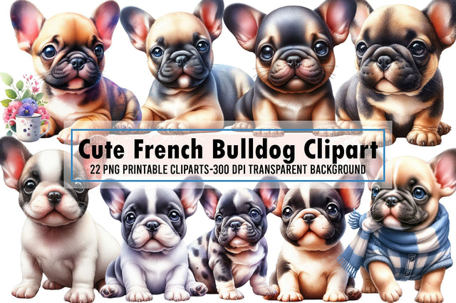 Cute French Bulldog Sublimation Clipart Sublimation designartist 
