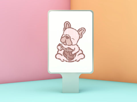 Cute French Bulldogs Color SVG PNG Design Set SVG HalieKStudio 