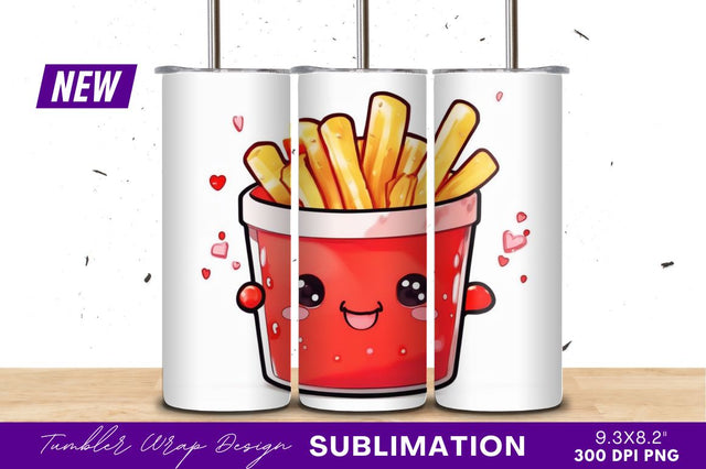 Cute french fries in tumbler png Sublimation Regulrcrative 