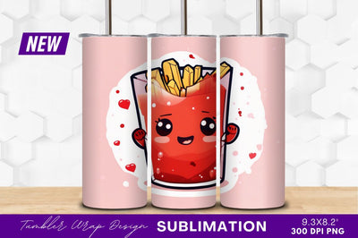 Cute french fries tumbler png illustration Sublimation Regulrcrative 