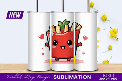 Cute fries character illustration tumbler png Sublimation Regulrcrative 