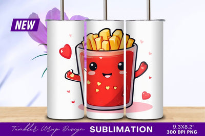 Cute Fries Tumbler Png With Heart Accents Sublimation Regulrcrative 