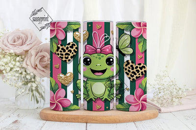 Cute Frog 20oz Tumbler Wrap Sublimation sassyprint 