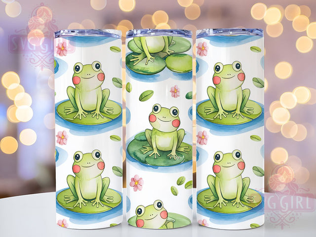 Cute Frog Lily Pad Tumbler Wrap, Cute Frog Tumbler, Lily Pad Tumbler Design, 20oz Tumbler Sublimation, Nature Animal Tumbler, Digital Tumbler Wrap, Pond Life Tumbler Sublimation SvggirlplusArt 
