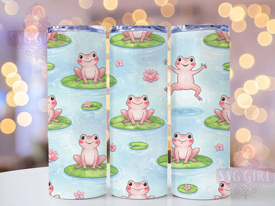 Cute Frog Lily Pad Tumbler Wrap, Cute Frog Tumbler, Lily Pad Tumbler Design, 20oz Tumbler Sublimation, Nature Animal Tumbler, Digital Tumbler Wrap, Pond Life Tumbler Sublimation SvggirlplusArt 