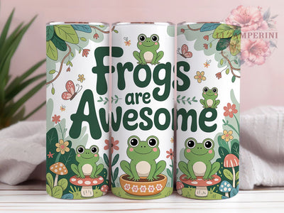 Cute Frog Lover Tumbler, Frogs Are Awesome Tumbler, 20oz Tumbler Wrap, Sublimation Design, Frog Lover Gift, Adorable Frog Wrap, Nature Inspired Tumbler Sublimation Li Zamperini 