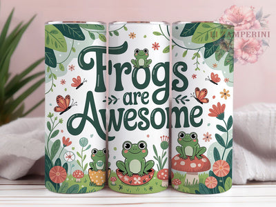 Cute Frog Lover Tumbler, Frogs Are Awesome Tumbler, 20oz Tumbler Wrap, Sublimation Design, Frog Lover Gift, Adorable Frog Wrap, Nature Inspired Tumbler Sublimation Li Zamperini 