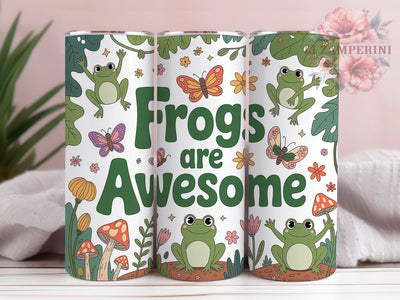 Cute Frog Lover Tumbler, Frogs Are Awesome Tumbler, 20oz Tumbler Wrap, Sublimation Design, Frog Lover Gift, Adorable Frog Wrap, Nature Inspired Tumbler Sublimation Li Zamperini 