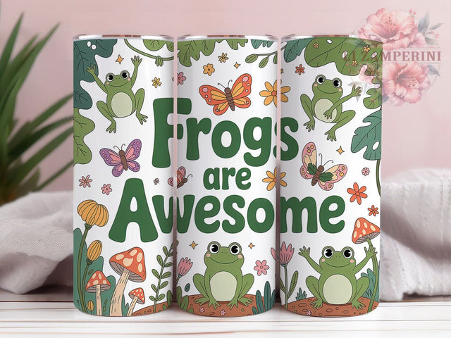 Cute Frog Lover Tumbler, Frogs Are Awesome Tumbler, 20oz Tumbler Wrap, Sublimation Design, Frog Lover Gift, Adorable Frog Wrap, Nature Inspired Tumbler Sublimation Li Zamperini 