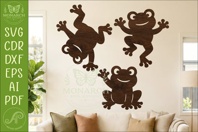 Cute Frog Silhouette Shapes. Funny Frogs 2 SVG APInspireddesigns 