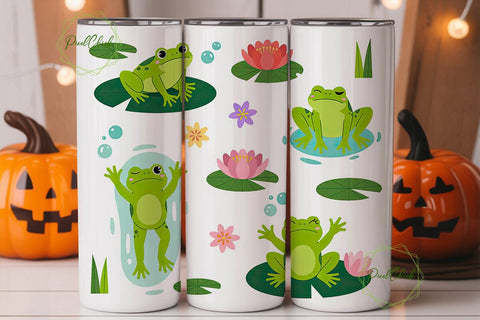Cute Frog Tumbler Design Sublimation PixelChick 
