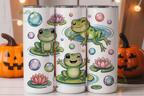 Cute Frog Tumbler Design Sublimation PixelChick 