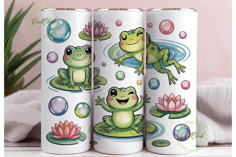 Cute Frog Tumbler Design Sublimation PixelChick 