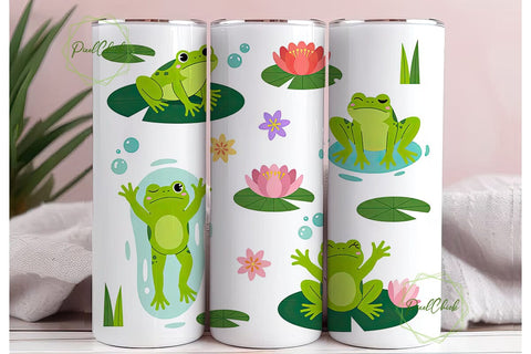 Cute Frog Tumbler Design Sublimation PixelChick 