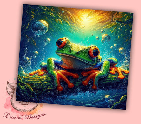 Cute Frog, Wildlife Tumbler, Nature Lover, 20oz Tumbler, Frog Sublimation, Frog Lover Gift, Digital Tumbler Wrap Sublimation Lara' s Designs 