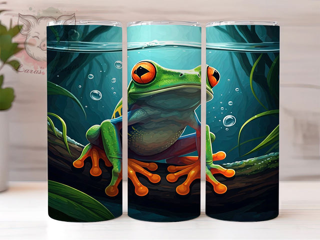 Cute Frog, Wildlife Tumbler, Nature Lover, 20oz Tumbler, Frog Sublimation, Frog Lover Gift, Digital Tumbler Wrap Sublimation Lara' s Designs 