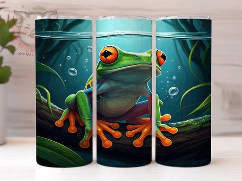 Cute Frog, Wildlife Tumbler, Nature Lover, 20oz Tumbler, Frog Sublimation, Frog Lover Gift, Digital Tumbler Wrap Sublimation Lara' s Designs 