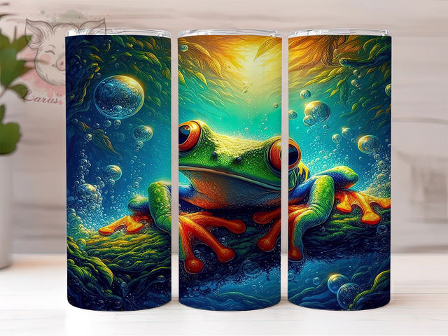 Cute Frog, Wildlife Tumbler, Nature Lover, 20oz Tumbler, Frog Sublimation, Frog Lover Gift, Digital Tumbler Wrap Sublimation Lara' s Designs 