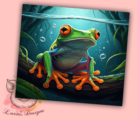 Cute Frog, Wildlife Tumbler, Nature Lover, 20oz Tumbler, Frog Sublimation, Frog Lover Gift, Digital Tumbler Wrap Sublimation Lara' s Designs 