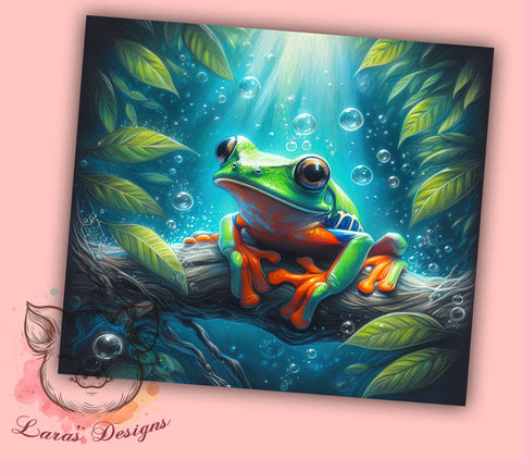 Cute Frog, Wildlife Tumbler, Nature Lover, 20oz Tumbler, Frog Sublimation, Frog Lover Gift, Digital Tumbler Wrap Sublimation Lara' s Designs 
