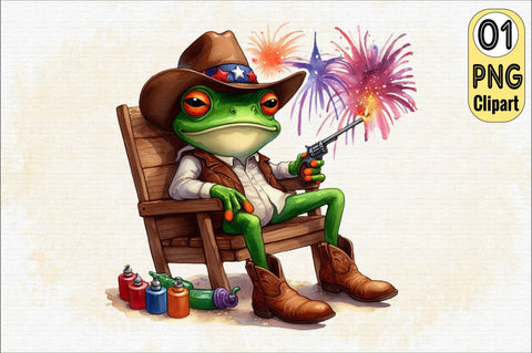 Cute Frog with Flag American Sublimation Clipart Sublimation SVGArt 