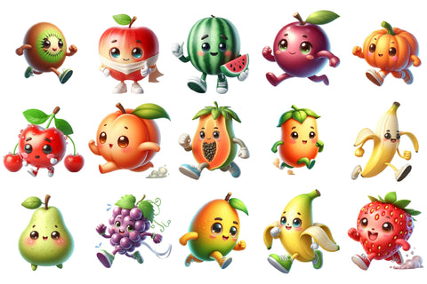 Cute Fruits Sublimation Clipart Sublimation designartist 