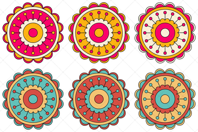 Cute Funky Flowers 6 Color Variations Sublimation Karma Genie Graphics 