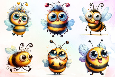 Cute & Funny Bee Clipart Bundle 32 PNG Sublimation designartist 
