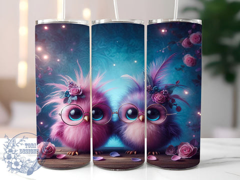 Cute Funny Bird 20oz Skinny Tumbler, Baby Bird Tumbler Png, Straight & Tapered Tumbler Wrap, Instant Digital Download Sublimation ToriDesigns 