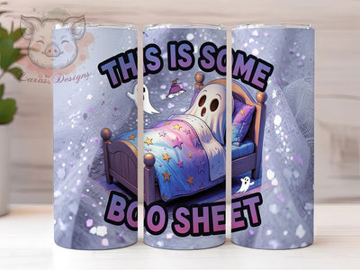 Cute Funny Boo Sheet Ghost Tumbler, Boo Sheet Tumbler, 20oz Sublimation, Funny Ghost Cup, Halloween Humor Wrap, Spooky Cute Drinkware, Kawaii Ghost Design Sublimation Lara' s Designs 