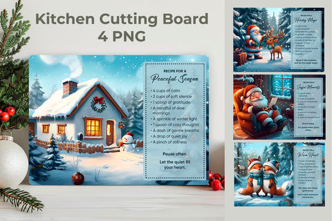 Cute & Funny Christmas Cooking Boards Sublimation KMarinaDesign 