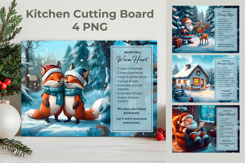 Cute & Funny Christmas Cooking Boards Sublimation KMarinaDesign 
