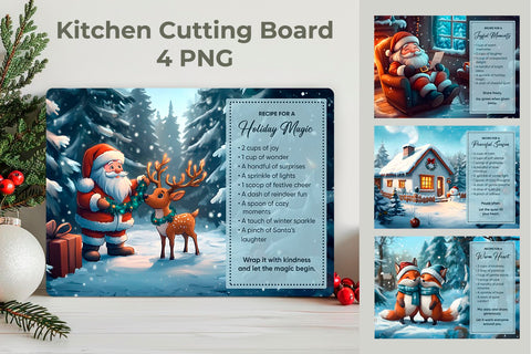 Cute & Funny Christmas Cooking Boards Sublimation KMarinaDesign 